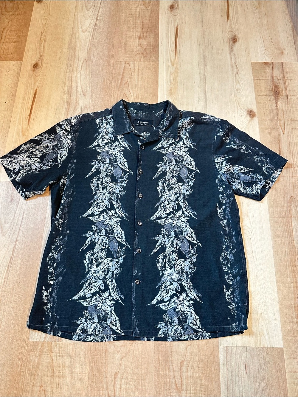 J.Campbell Los Angeles Print Short-Sleeve Button-Up Shirt Men's XL